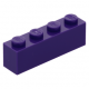 LEGO kocka 1x4, sötétlila (3010)